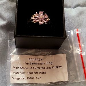 Size 6 NWT. Main stones Lab created Lilac Kunzite w cubic zirconia accent stones